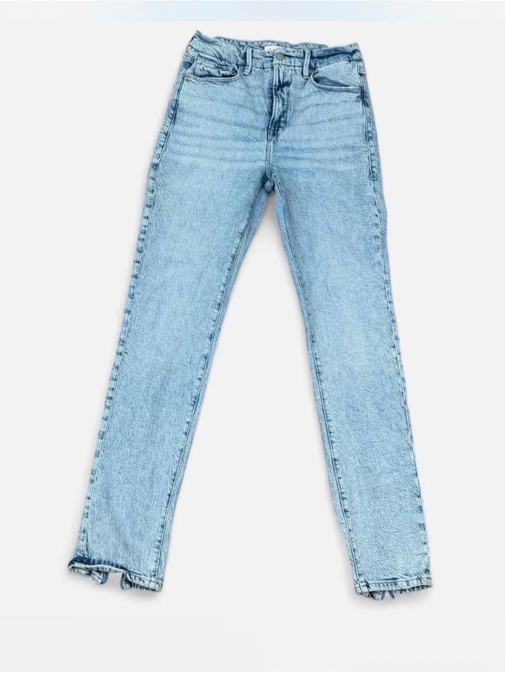 Good American Light Blue High-Rise Straight Leg Jeans